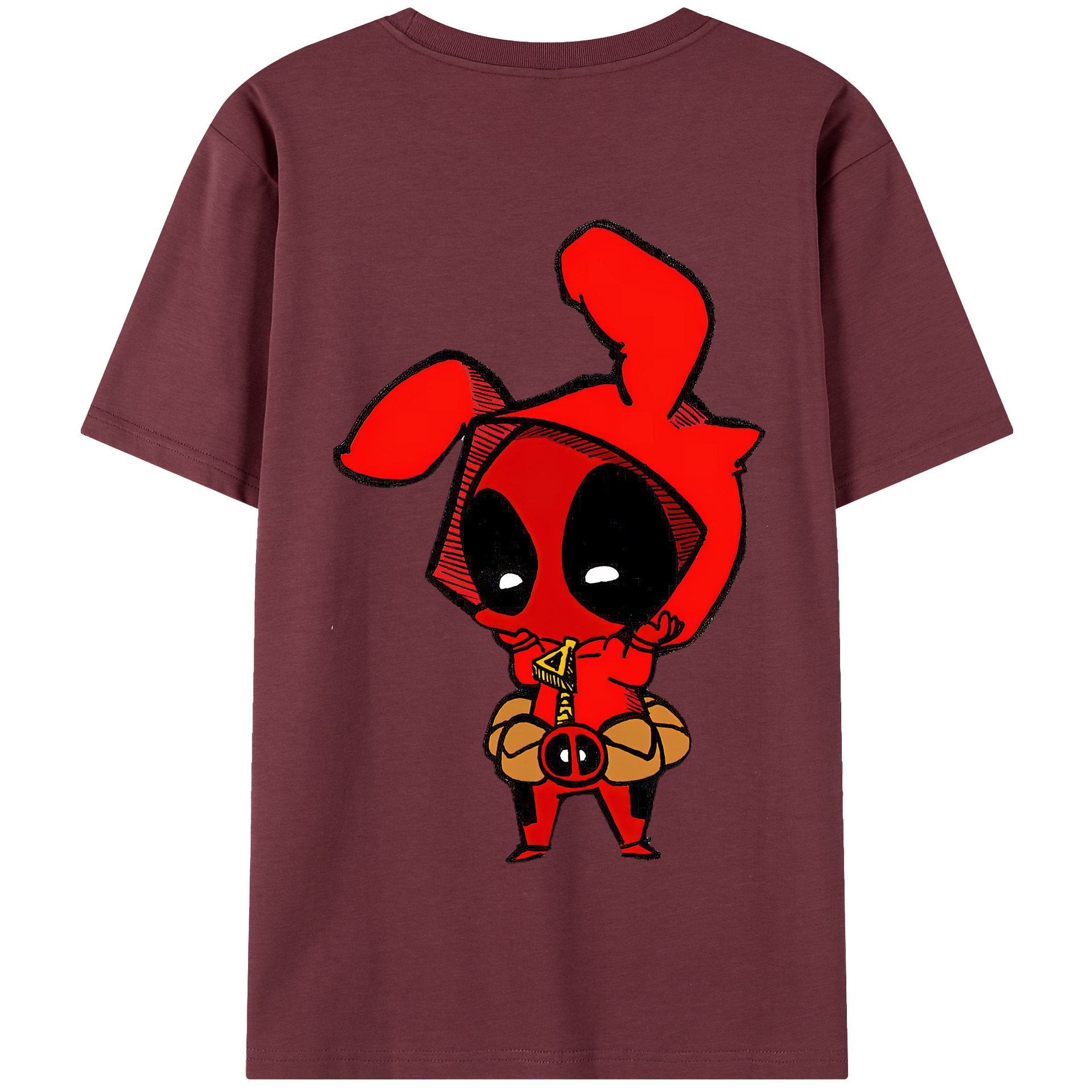 （画像用） Deadpool デッドプール 綿100％半袖Tシャツ（背面プリント）